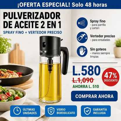 OilSpray Pro – Pulverizador Premium para Aceite y Cocina AMAZON CON GARANTIA Y CERTIFICACION