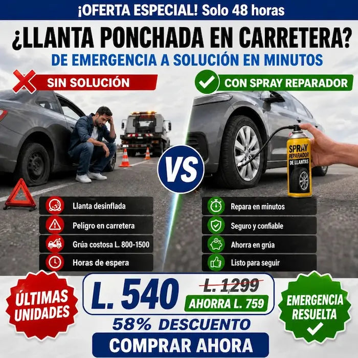 Spray Reparador Inflador de Llantas Ponchadas Fix-a-Flat | Emergencia Auto amazon Certificado y Garantia