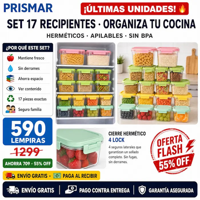 🥡 Set de Recipientes Herméticos — ¡Organizá tu Cocina y Conservá Mejor tus Alimentos!