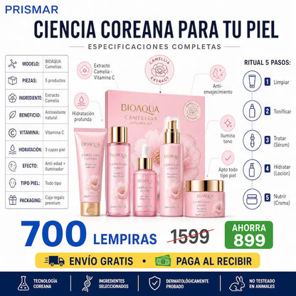 🌸 BIOAQUA Camellias — ¡El Set de Skincare que Tu Piel Estaba Esperando!