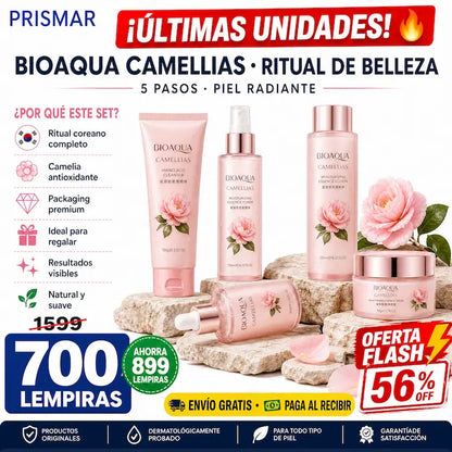🌸 BIOAQUA Camellias — ¡El Set de Skincare que Tu Piel Estaba Esperando!