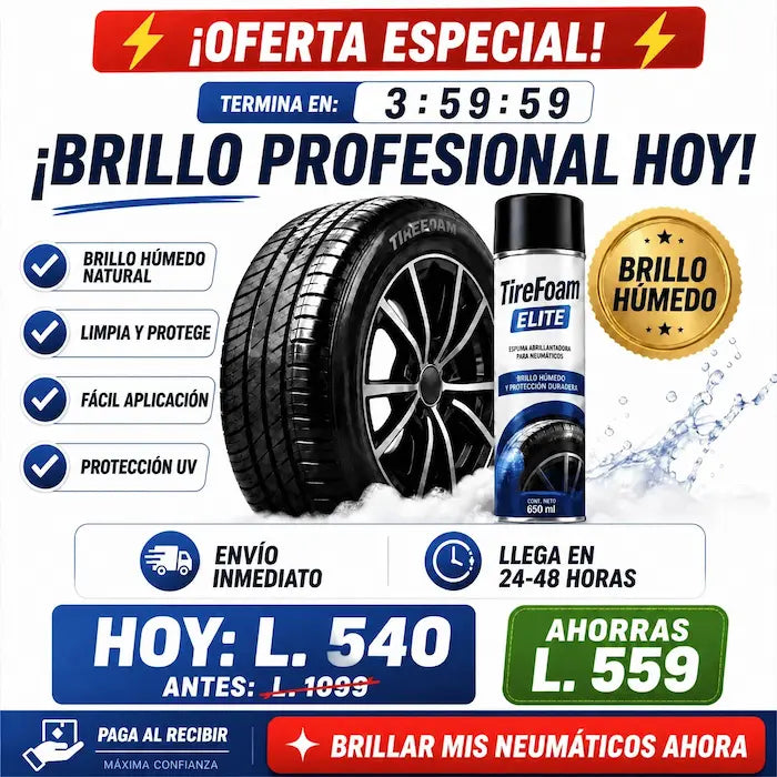 TireFoam Elite™ – Espuma Restauradora y Brillo Profesional para Neumáticos - imagen 3