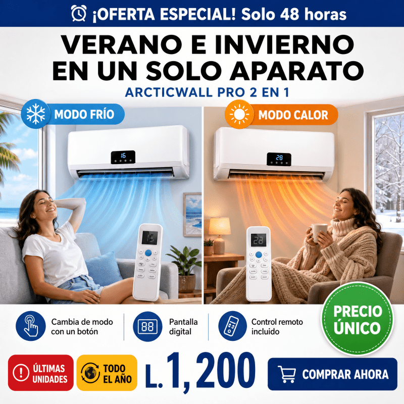 ArcticWall Pro Amazon– Mini Aire Acondicionado Portátil 2 en 1 Certificado Garantia Extendida 2 años - Inversiones Alkosto