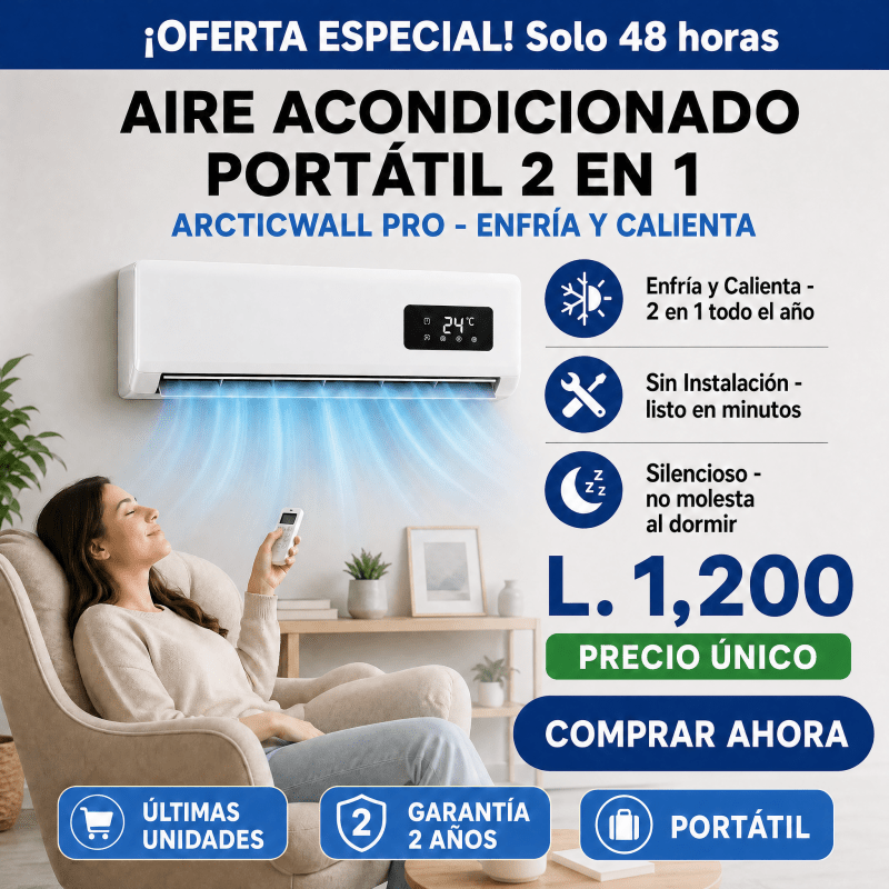 ArcticWall Pro Amazon– Mini Aire Acondicionado Portátil 2 en 1 Certificado Garantia Extendida 2 años - Inversiones Alkosto