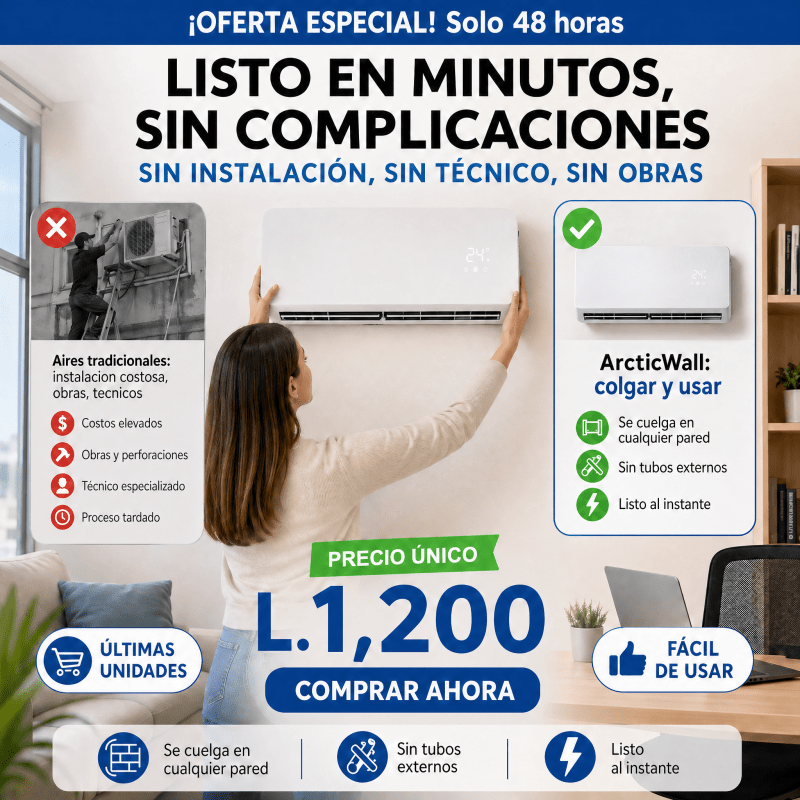 ArcticWall Pro Amazon– Mini Aire Acondicionado Portátil 2 en 1 Certificado Garantia Extendida 2 años - Inversiones Alkosto