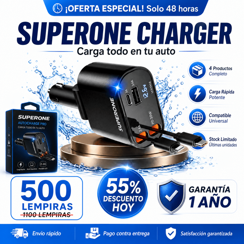 AutoCharge Pro 4 - en - 1 – Cargador Retráctil Inteligente para Auto - Inversiones Alkosto