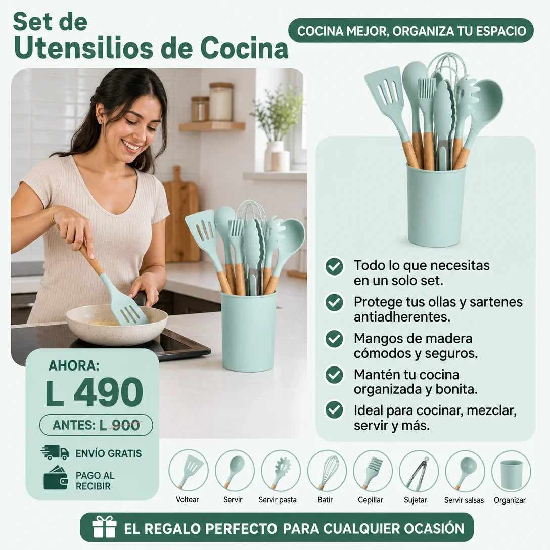 🍳KitchenPro Set — ¡El Set de Utensilios que Tu Cocina Estaba Esperando! + Garantia 12 Meses