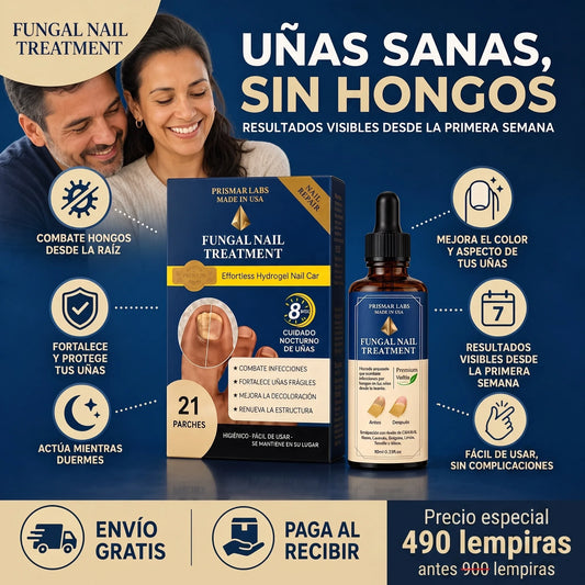 KIT 2 TRATAMIENTO HONGO FUNGAL NAIL — Parches de Hidrogel para Uñas + TRATAMIENTO PROFUNDO LIQUIDO|