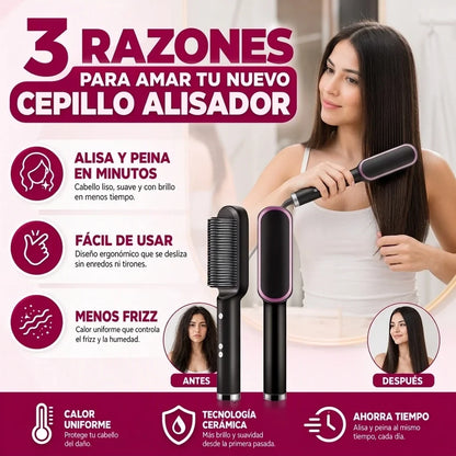 Cepillo Alisador Premium Amazon Importado de Alta Temperatura con garantía 12 Meses