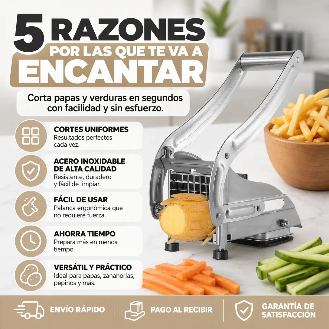 FryCut Pro – Cortador Profesional de Papas en Acero Inoxidable
