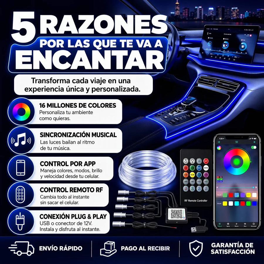 GlowRide™ — Luces LED RGB Interior para Auto - imagen 3