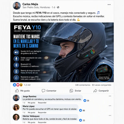 INTERCOMUNICADOR BLUETOOTH Y10 COMPATIBILIDAD DOS EN UNO