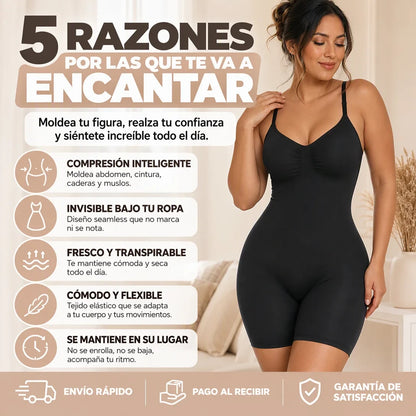 SHAPERX™ 100% COLOMBIANO  Body Moldeador de Compresión LEVANTA GLUTEOS (Faja Bodysuit Control Total) Colombian