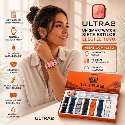Smartwatch Pro Ultra 2 Nueva Generación 2027 | Llamadas + 7 Correas + Pago al Recibir + Garantía