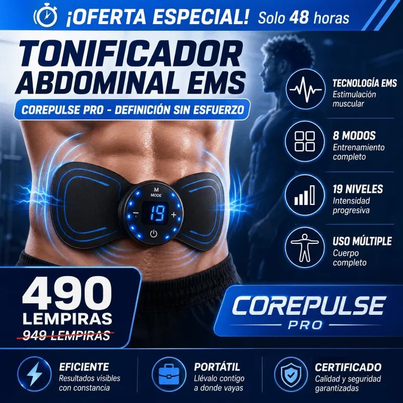 CorePulse Pro™ – Tonificador Abdominal EMS