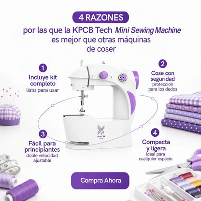 CoseFácil Mini | Máquina de Coser Portátil con Pedal y 2 Velocidades + Pago al Recibir + Garantía