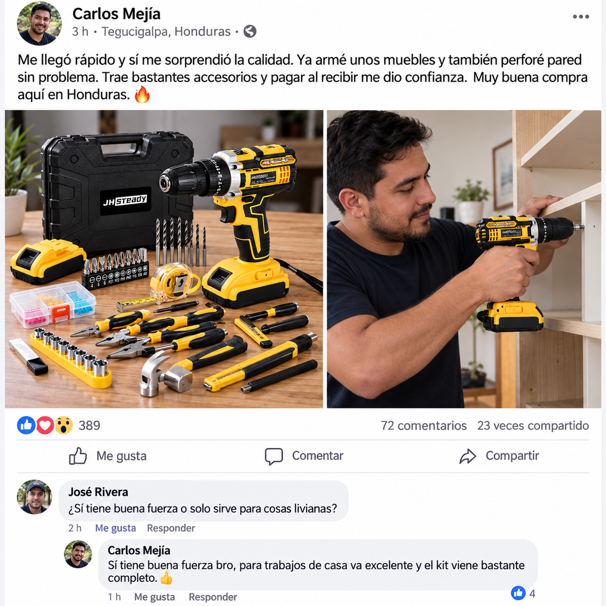 Kit Taladro Inalámbrico 3 en 1 — 21V · 2 Baterías