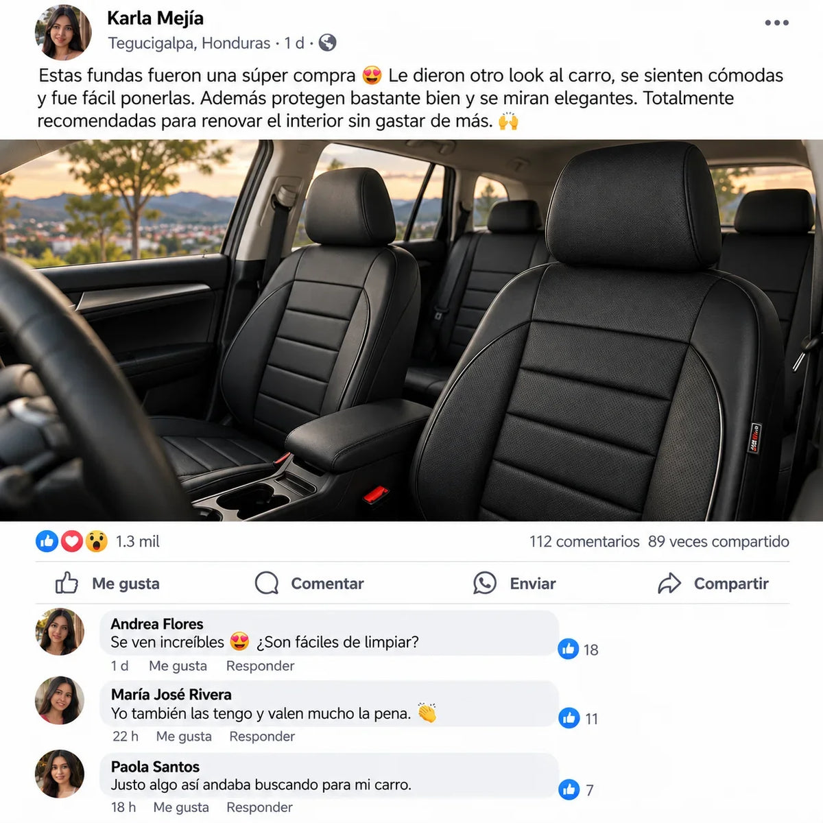 Fundas Premium Cuero  para asientos de carro universal -Garantia incluida