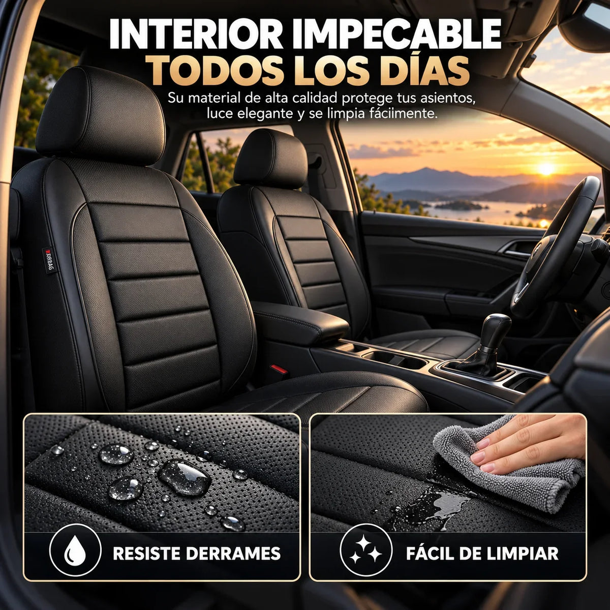 Fundas Premium Cuero  para asientos de carro universal -Garantia incluida