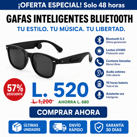 Gafas Inteligentes Bluetooth Pro – Auriculares Integrados & Lentes UV CERTIFICACION CONTESTA LLAMADAS - Inversiones Alkosto