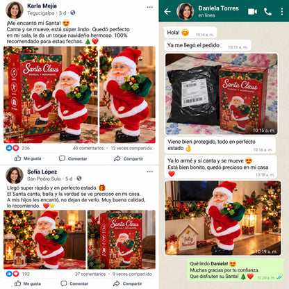 Santa Claus en Trineo con Reno que Camina
