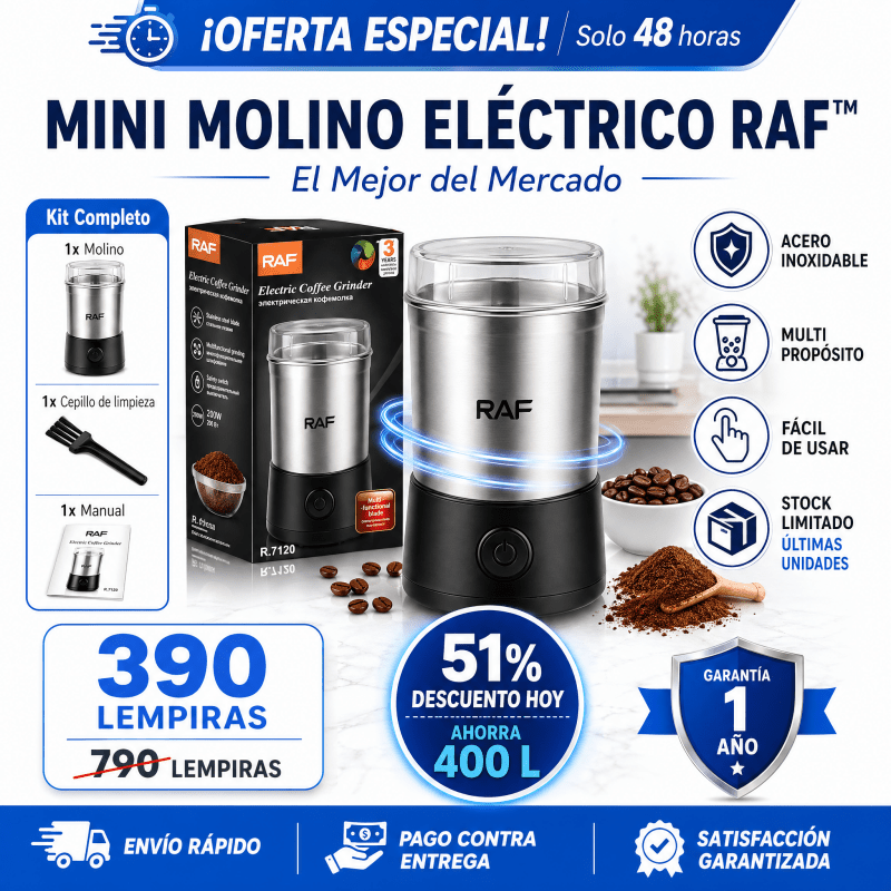 MINI MOLINO ELÉCTRICO DE ACERO INOXIDABLE (GRANOS / MAÍZ / Y MAS ) MAS GARANTIA INCLUIDA - Inversiones Alkosto