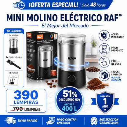 MINI MOLINO ELÉCTRICO DE ACERO INOXIDABLE (GRANOS / MAÍZ / Y MAS ) MAS GARANTIA INCLUIDA - Inversiones Alkosto