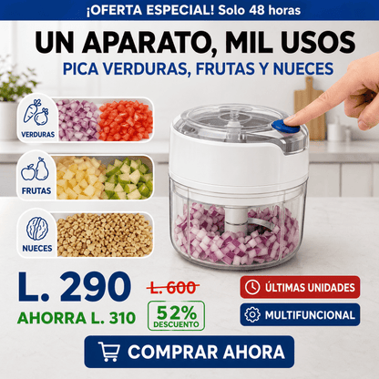 Mini Picador Eléctrico Inalámbrico Recargable | AMAZON GARANTIA Y CERTIFICADO | ChopMaster Go - Inversiones Alkosto