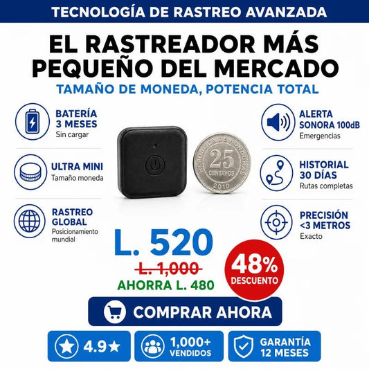 Mini Rastreador Inteligente – GARANTÍA 12 MESES Y CERTIFICADO CON ETIQUETA INTELIGENTE
