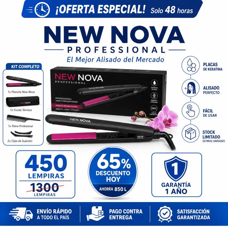 New NOVA NV606 – Alaciado Profesional con Cuidado de Keratina Certificada más Garantía - Inversiones Alkosto