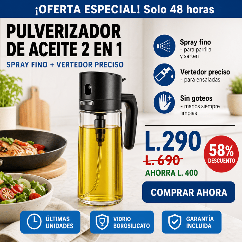 OilSpray Pro – Pulverizador Premium para Aceite y Cocina AMAZON CON GARANTIA Y CERTIFICACION - Inversiones Alkosto