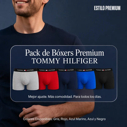 Pack 5 Bóxers Premium TOMMY HILFIGER | Cintura Ancha Elástica · 5 Colores + Pago al Recibir