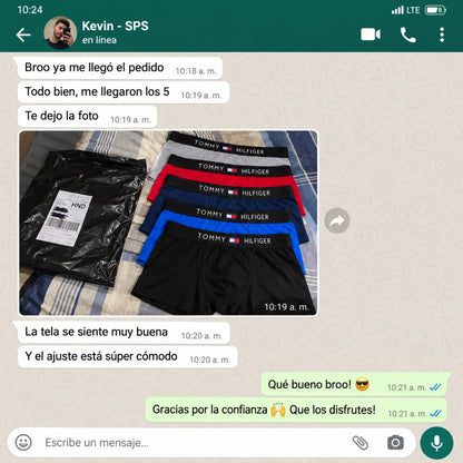 Pack 5 Bóxers Premium TOMMY HILFIGER | Cintura Ancha Elástica · 5 Colores + Pago al Recibir