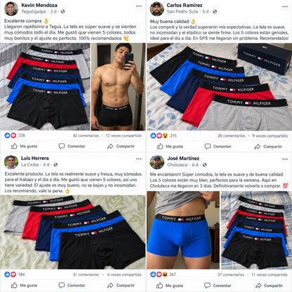 Pack 5 Bóxers Premium TOMMY HILFIGER | Cintura Ancha Elástica · 5 Colores + Pago al Recibir