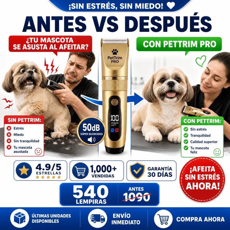 PetTrim Pro – Máquina Cortapelos Inalámbrica para Mascotas + GARANTÍA Y CERTIFICADO DE SEGURIDAD - Inversiones Alkosto