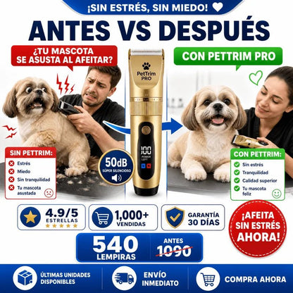 PetTrim Pro – Máquina Cortapelos Inalámbrica para Mascotas + GARANTÍA Y CERTIFICADO DE SEGURIDAD - Inversiones Alkosto