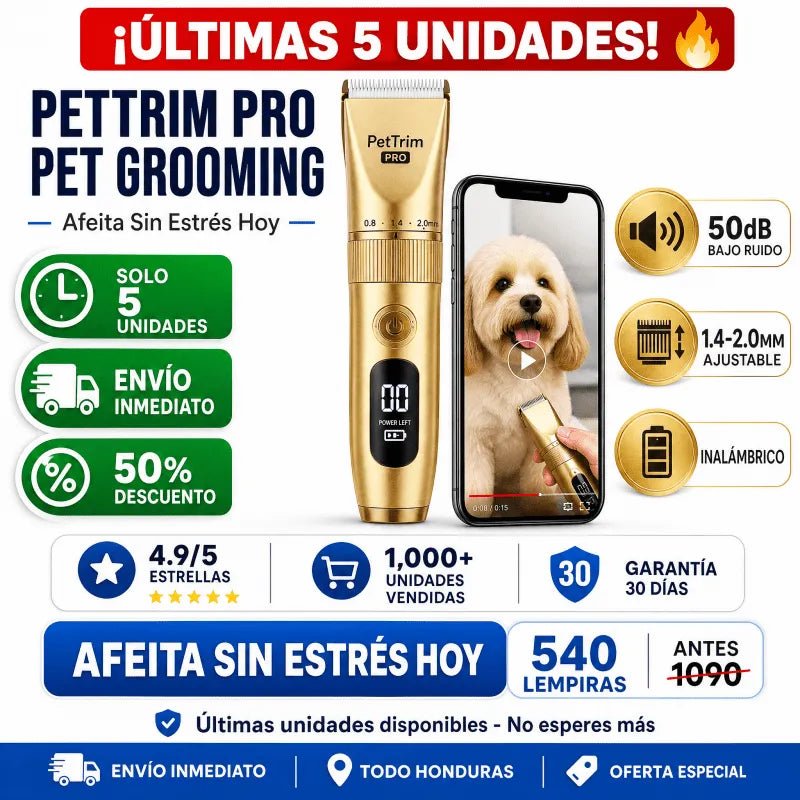 PetTrim Pro – Máquina Cortapelos Inalámbrica para Mascotas + GARANTÍA Y CERTIFICADO DE SEGURIDAD - Inversiones Alkosto
