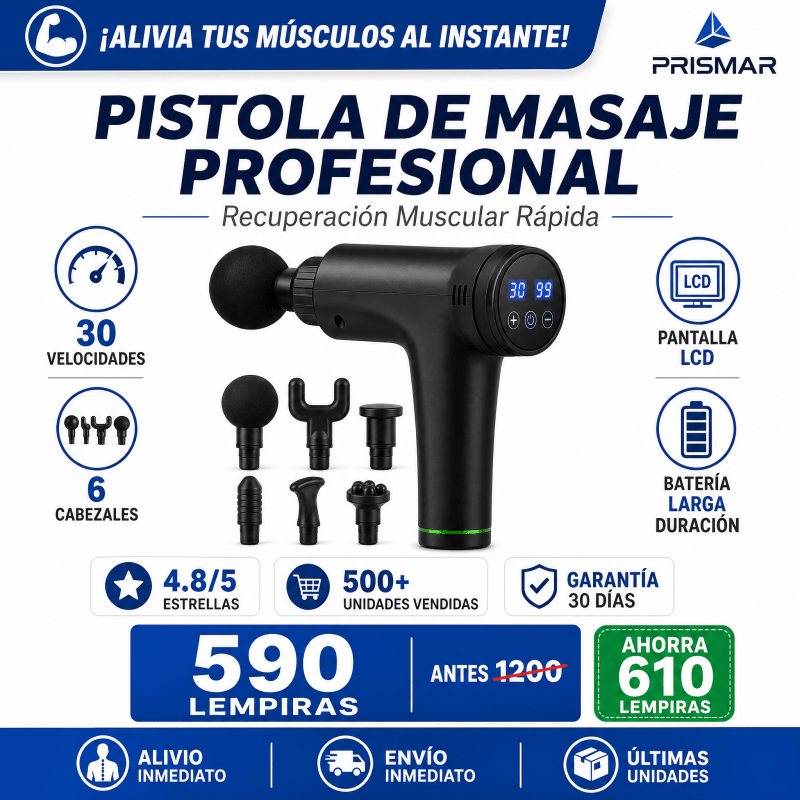 PowerRelax 6 - in - 1 – Pistola de Masaje Muscular Portátil Amazon con Garantía y Certificación - Inversiones Alkosto