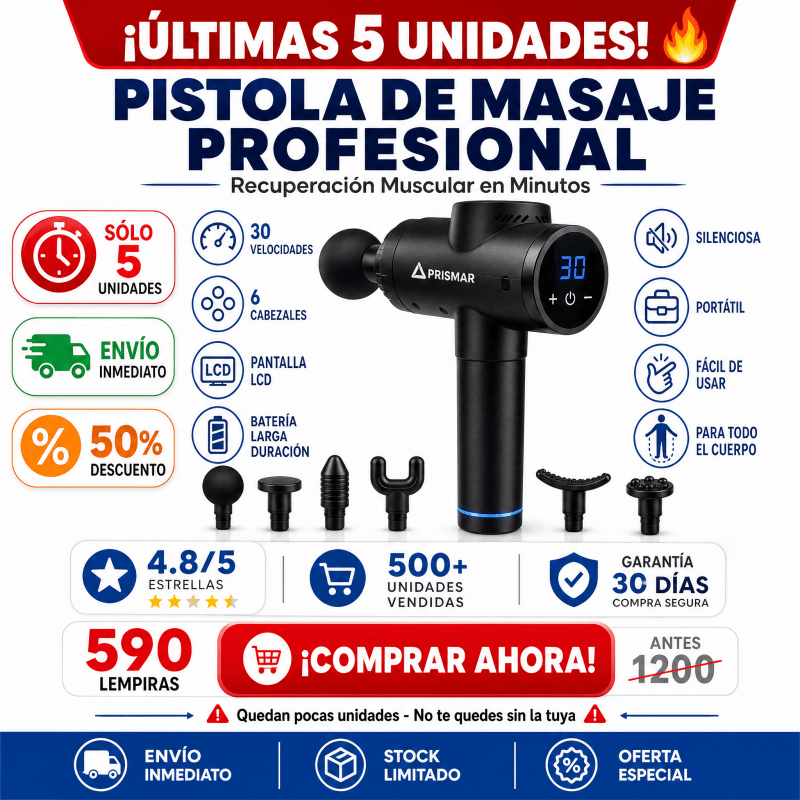 PowerRelax 6 - in - 1 – Pistola de Masaje Muscular Portátil Amazon con Garantía y Certificación - Inversiones Alkosto