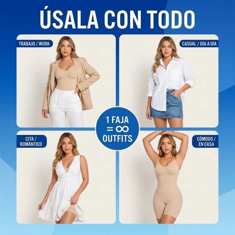 SHAPERX™ 100% COLOMBIANO  Body Moldeador de Compresión LEVANTA GLUTEOS (Faja Bodysuit Control Total) Colombian