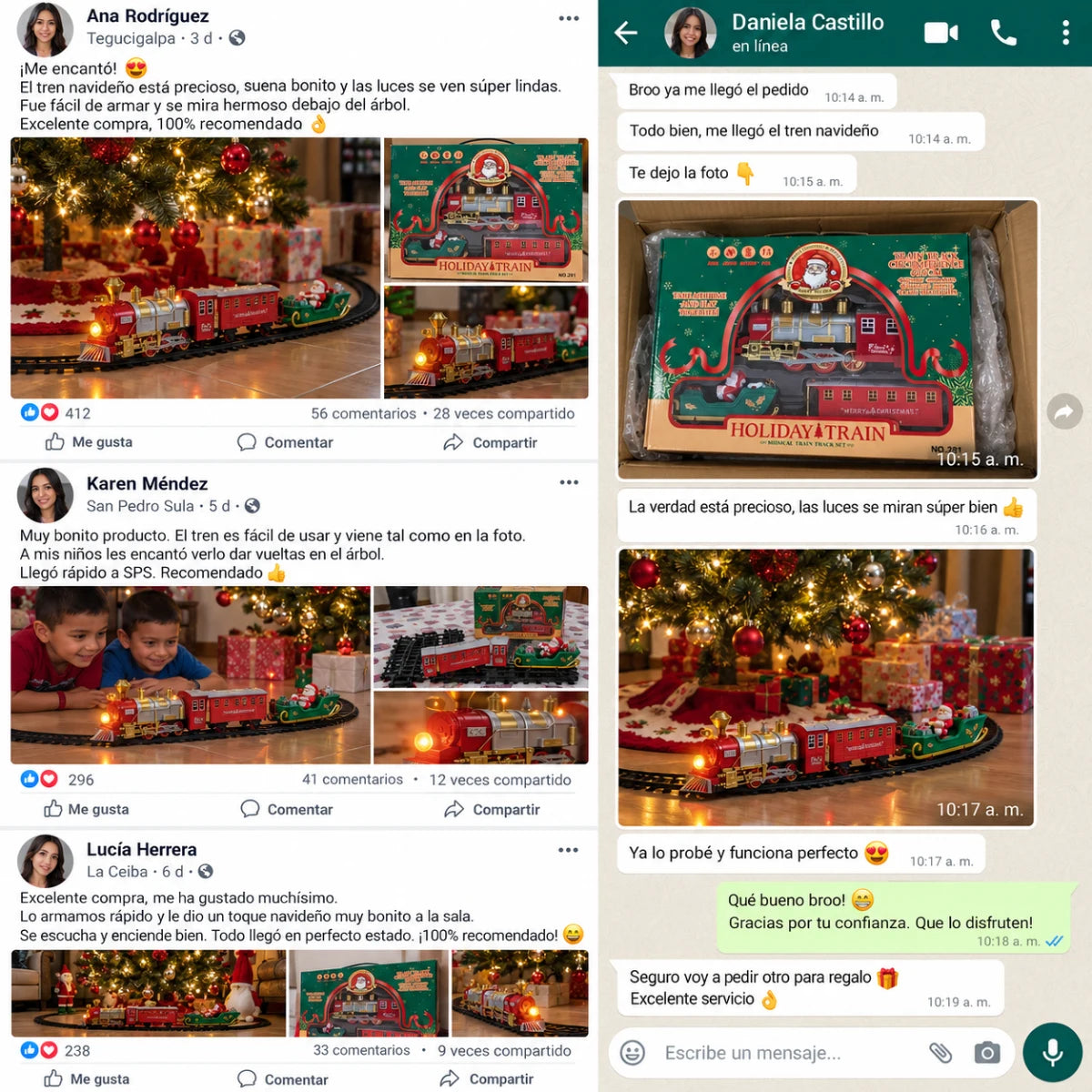 Tren Navideño con Luz y Música