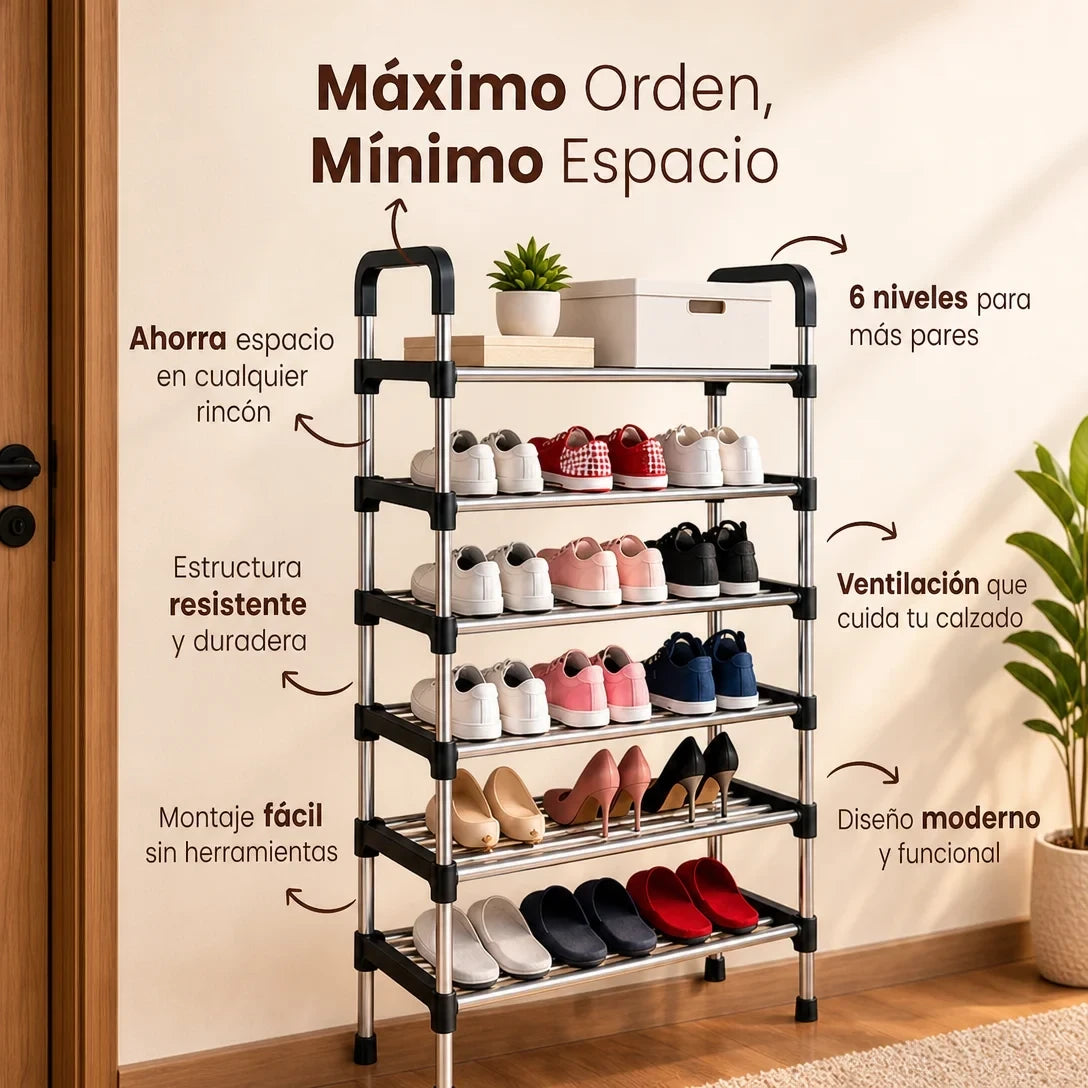 Zapatera Metálica de 6 Niveles