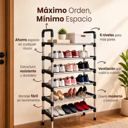Zapatera Metálica de 6 Niveles
